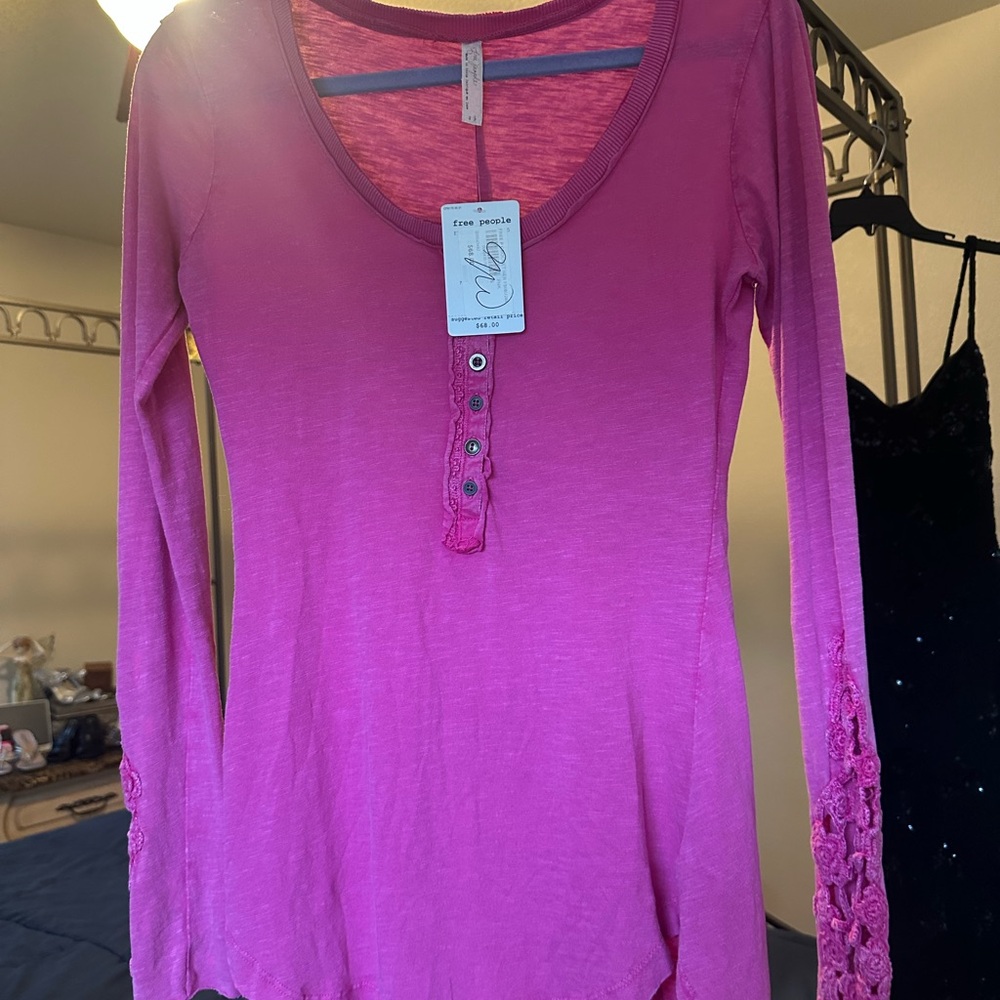 Pink Long Sleeve Women's Top